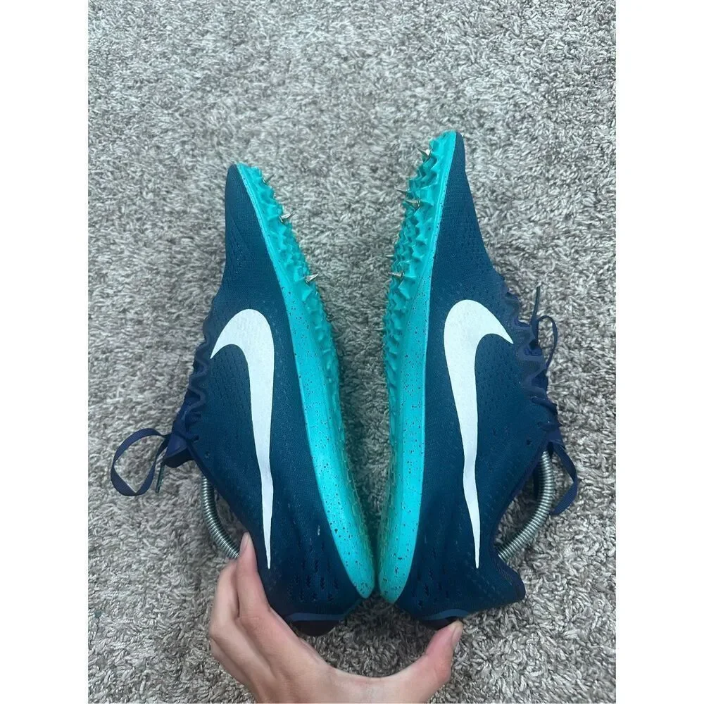 Nike Zoom Victory 3 Track Spikes Men’s Size 11.5 Blue Force/White Lace Up Mesh